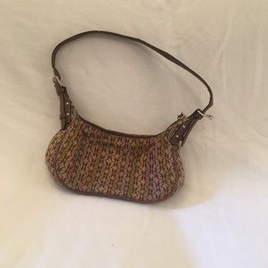 Fossil Shoulder Bag Canvas and Leather 10x5.5x3.5"